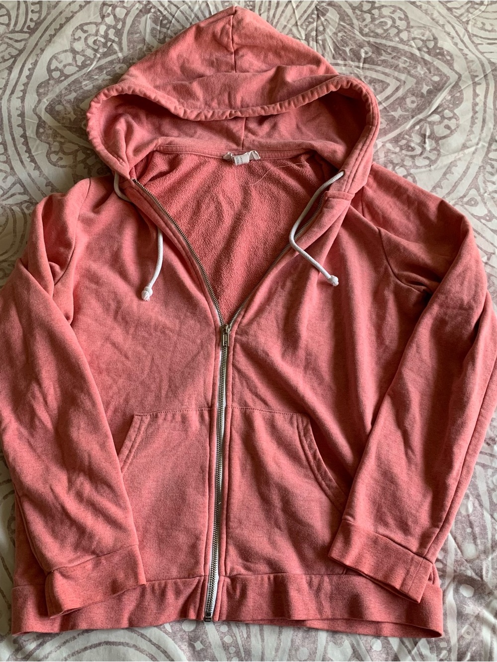 Forever 21 Coral Knit Pullover Hoodie